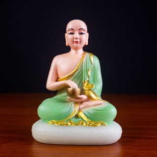 Tôn tượng thánh tăng tài lộc Sivali 12cm bột đá