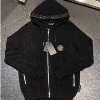 Áo Khoác Hoodie Nam Philipp Plein ĐÍnh Logo Kim Loại Trên Mũ Siêu Chất - Áo Khoác Hoodie Nam Nữ Philipp Plei2k4