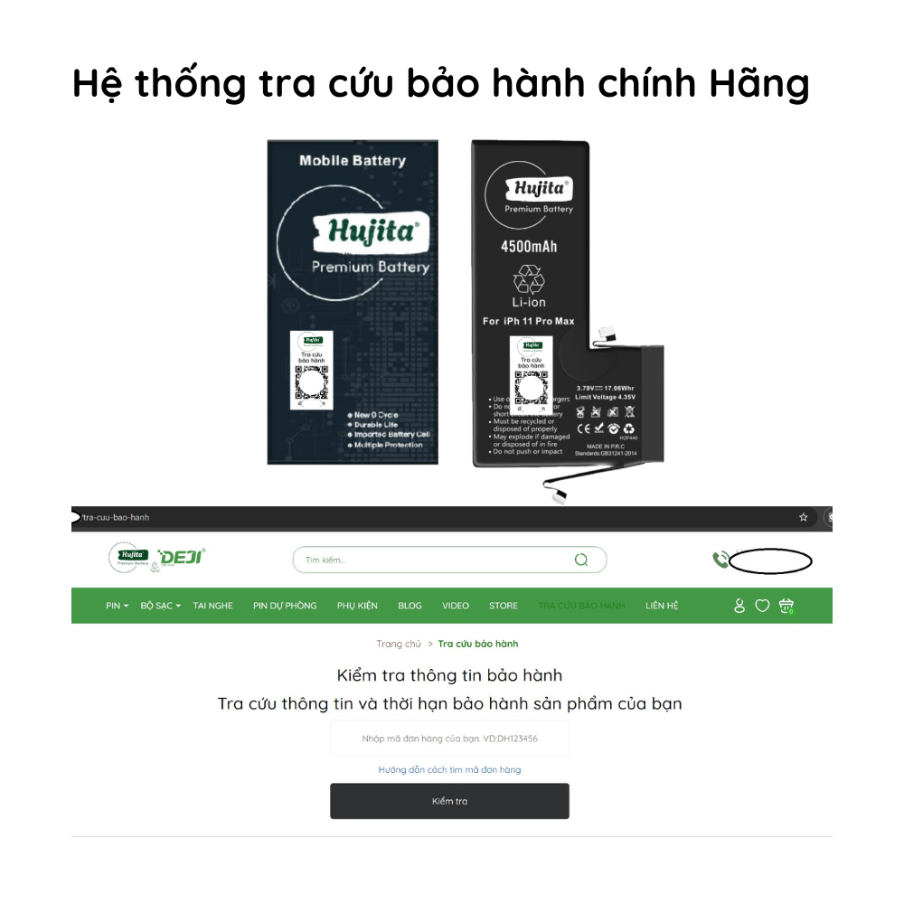 Pin điện thoại cao cấp Hujita dung lượng siêu cao và chuẩn cho IP 5S 5SE 6S Plus 7 Plus 8 Plus X XS Max 11 Pro Max | BigBuy360 - bigbuy360.vn
