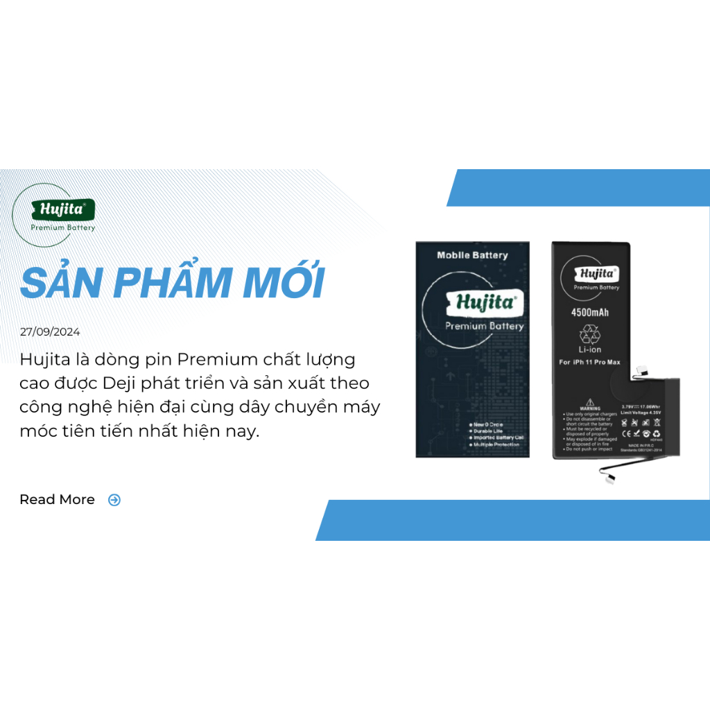 Pin điện thoại cao cấp Hujita dung lượng siêu cao và chuẩn cho IP 5S 5SE 6S Plus 7 Plus 8 Plus X XS Max 11 Pro Max | BigBuy360 - bigbuy360.vn