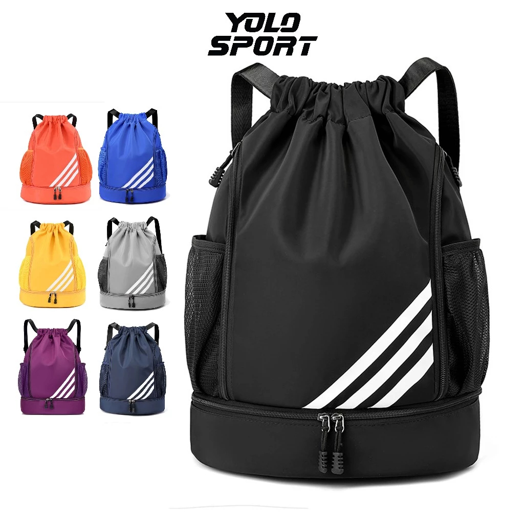 Ba Lô Thể Thao Dây Rút Gấp Gọn Có Ngăn Đựng Giày Chống Thấm Nước Dùng Đá Bóng Bóng Rổ Tập Gym Đi Học