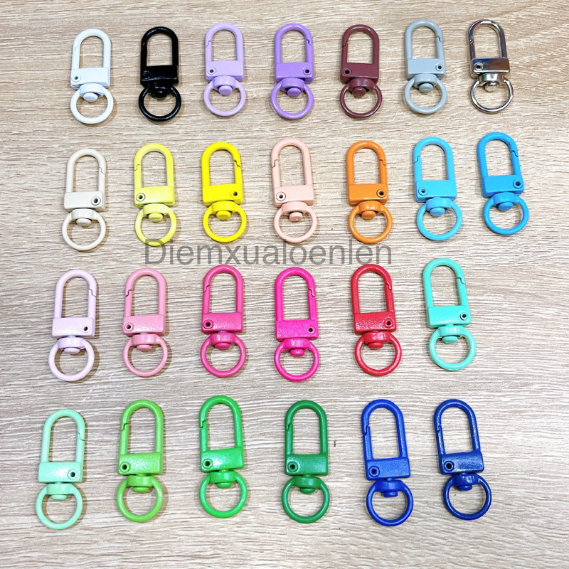 [26 màu] Set 10 cái Móc khóa càng tôm 12x33mm siu nhiều màu