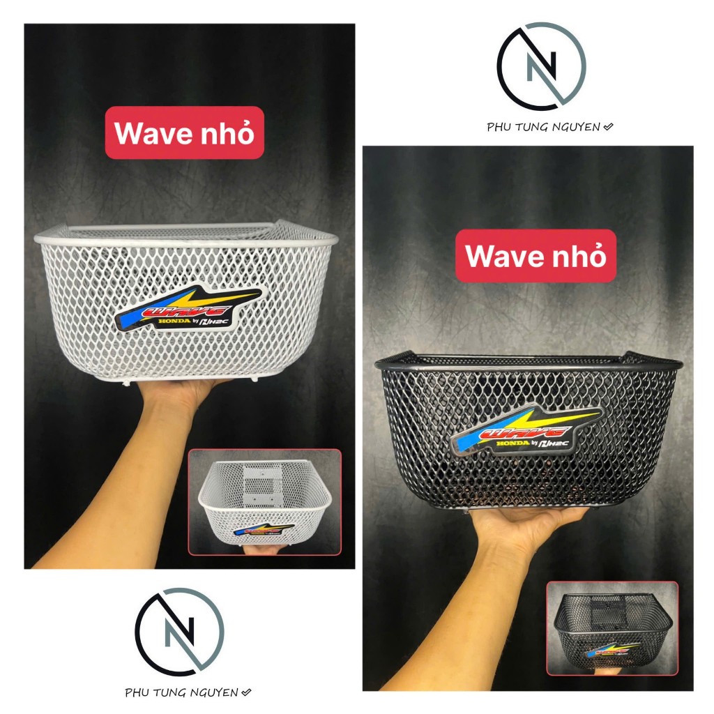 Rổ H2C lưới thái gắn Wave nhỏ màu trắng, đen ( pát 1 lổ trên 2 lổ dưới )
