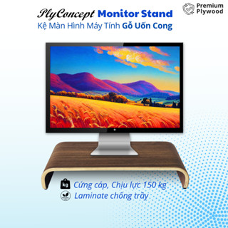 Kệ màn hình máy tính, Bàn Laptop Gỗ uốn cong - Plyconcept Monitor Stand - Laminate chống trầy