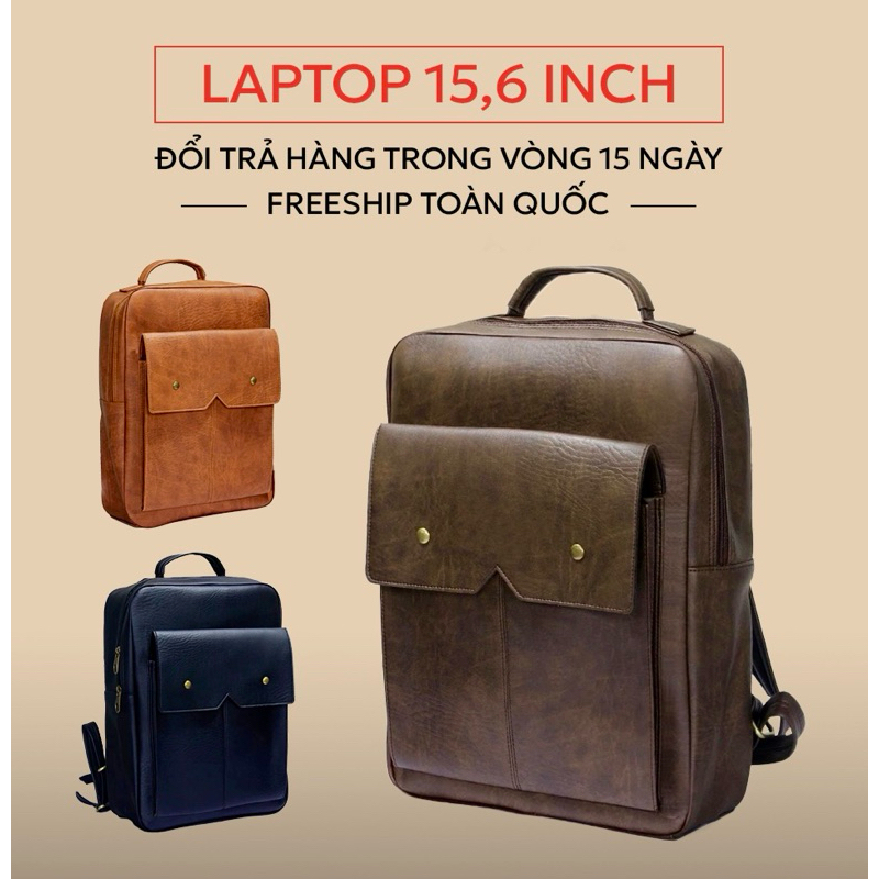 Balo da đựng laptop 15,6 inch, ba lô công sở -đi học có ngăn chứa rộng rãi CV.