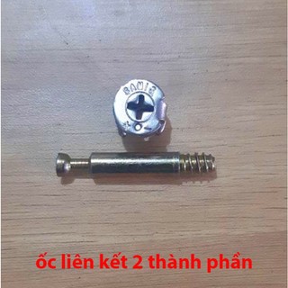 Combo 100 bộ ốc cam  2 thành phần ốc liên kết ván
