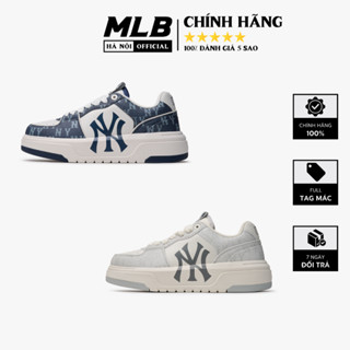 Giày MLB Chính Hãng Chunky Liner Denim Classic Monogram Cổ Thấp - Giày Thể Thao Sneaker MLB Nam Nữ Chuẩn Auth