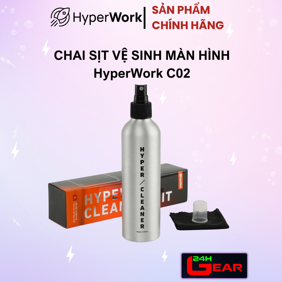 Chai vệ sinh màn hình Hyper Cleaning HyperWork C02 / Vệ Sinh Màn Hình PC, LapTop, Điện Thoại