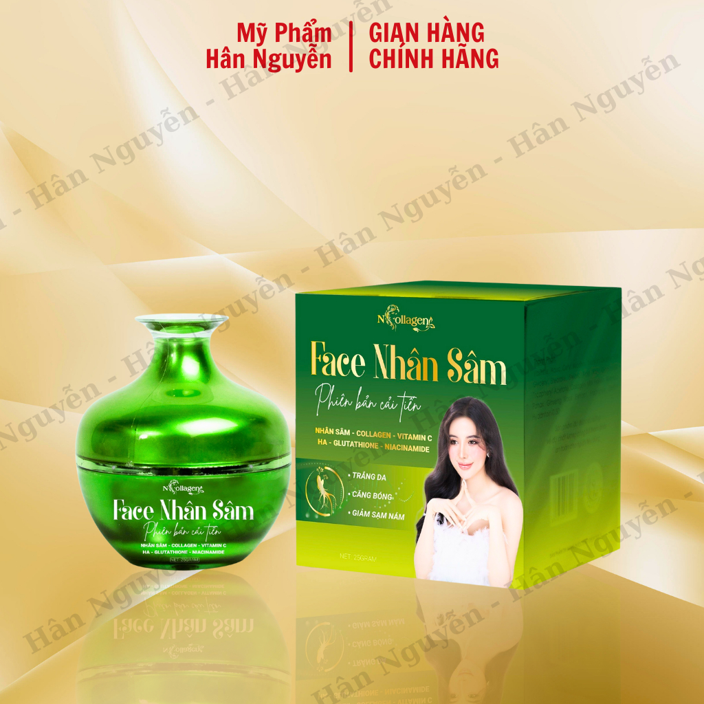  Kem nhân sâm xanh kiềm dầu nâng tone mờ thâm nám tàn nhang N Collagen Hân Nguyễn 25g 
