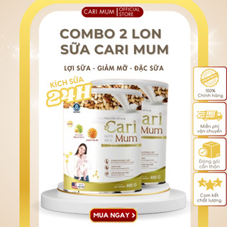 Combo 2 lon Sữa hạt lợi sữa Cari Mum cho mẹ sau sinh - Bổ sung dinh dưỡng vượt trội với 22 vitamin và khoáng chất từ Mỹ