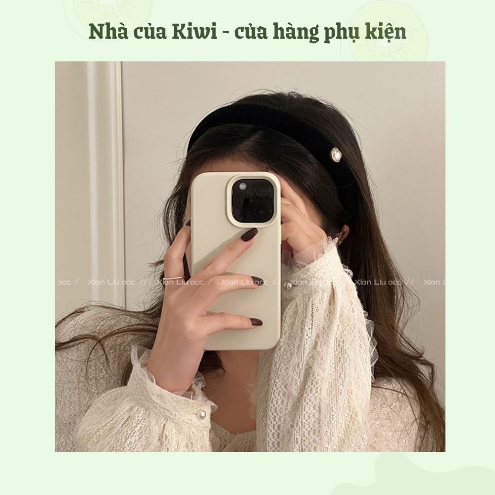 Băng đô cài tóc chất liệu nhung đính đá