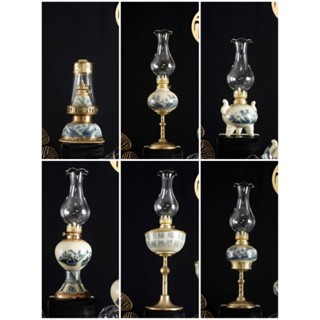 Đèn thờ, Đèn dầu men rạn cổ Bọc Đồng Bát Tràng ( CHỌN MẪU )