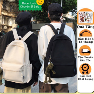 Balo nam nữ thời trang đi học đi chơi, Balo Ulzzang basic trơn năng động cá tính (Tặng kèm Sticker) (MS BS202)