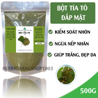  500g Bột lá tía tô đắp mặt nguyên chất 100% Organic - Kềm dầu Giảm mụn mờ thâm nám sáng da 