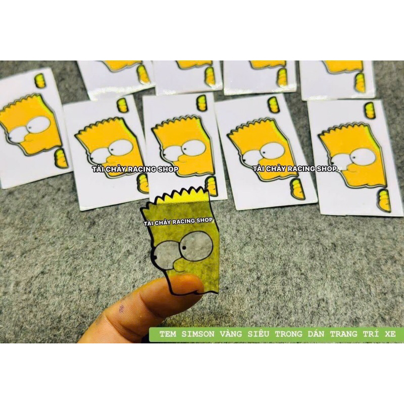 [ 1 MIẾNG] TEM SIMSON VÀNG SIÊU TRONG DÁN TRANG TRÍ XE