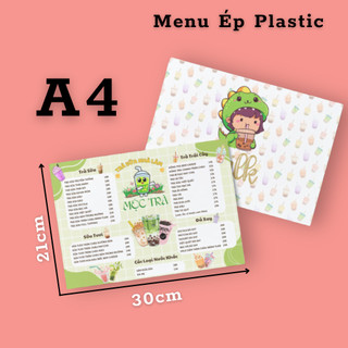 In Menu A4 Ép Plastic Chống Nước