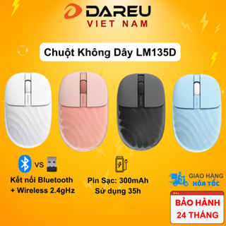 Chuột không dây Dareu LM135D Pin sạc 300mAh (Kết nối - Bluetooth + wireless 2.4G)