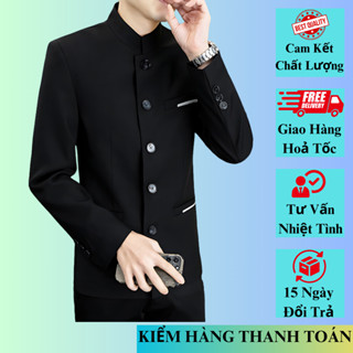 Áo vest nam cổ tàu chất liệu cao cấp dày dặn ko nhăn không nhàu N56