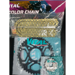 Bộ nhông xích WINNER V1 V2  WINNER X 150 (XÀI SÊN PHỐT CAO SU MÀU VÀNG ) Thương Hiệu VITAL