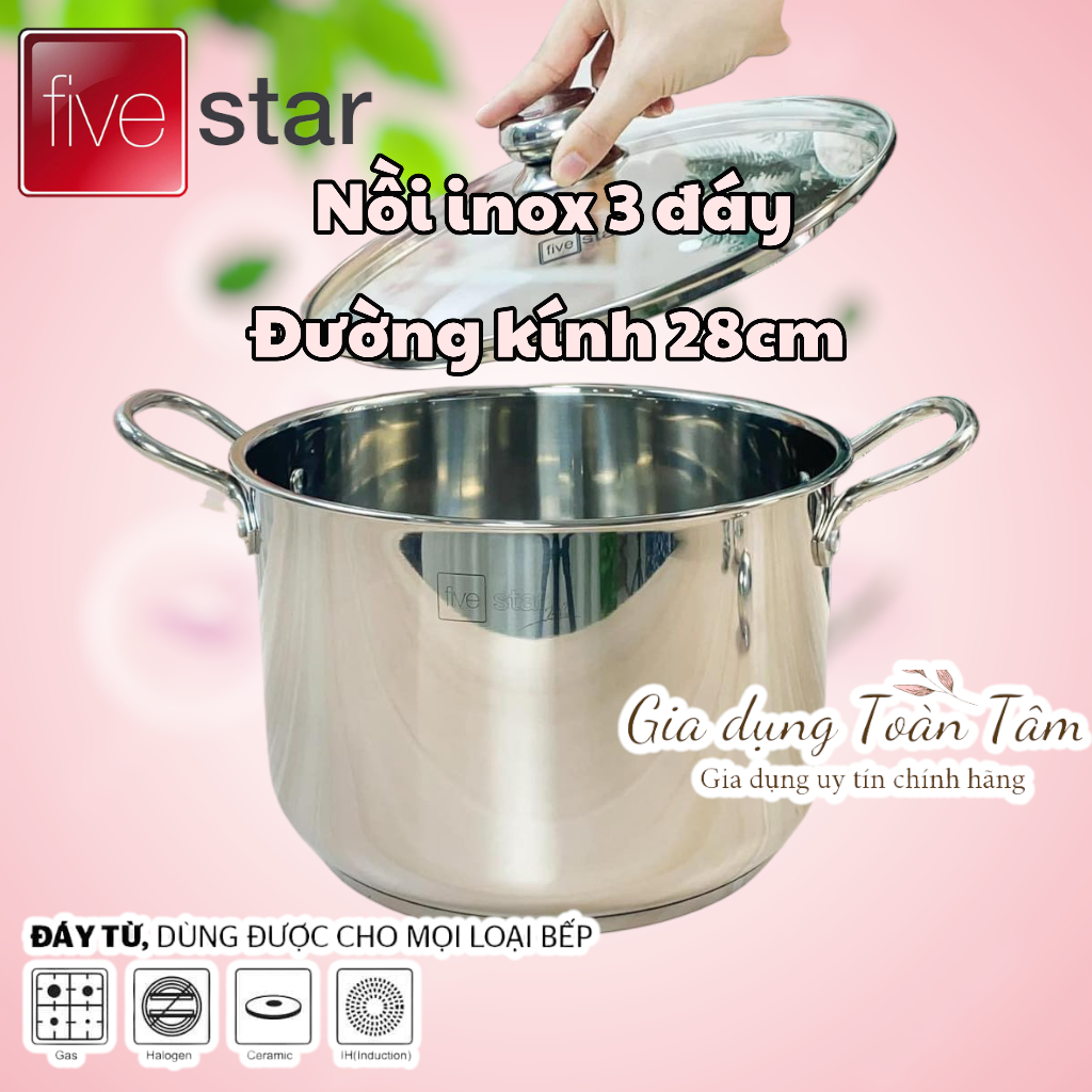 NỒI LUỘC GÀ 3 ĐÁY FIVESTAR 28cm