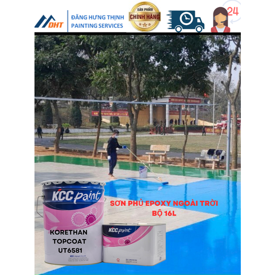 Sơn Epoxy sàn ngoài trời chịu thời tiết, bền màu, kháng nước hãng KCC # Bộ 16L