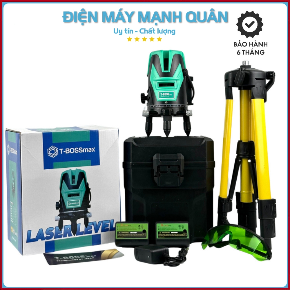 Máy Cân Bằng Laser Bắn Cốt 5 Tia Xanh T-BOSS Max TB-200 Bóng Led Siêu Sáng, 02 Pin Sạc