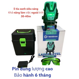 Máy Cân Bằng Laser Bắn Cốt 5 Tia Xanh T-BOSS Max TB-200 Bóng Led Siêu Sáng, 02 Pin Sạc
