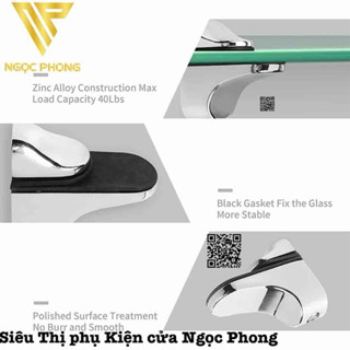 Bộ 2 cái kẹp mỏ vịt kính kệ nhà tắm tặng kèm ốc bắt