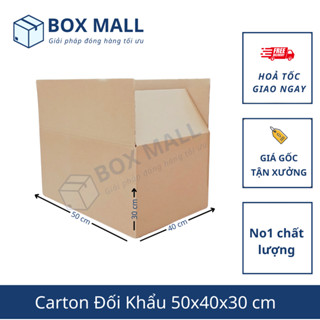 50x40x30cm (3 lớp) Thùng carton chuyển nhà, văn phòng Box Mall thùng giấy đóng hàng size to giá rẻ