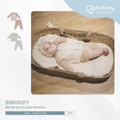 Bộ dài tay cài giữa Bambus Bubaby