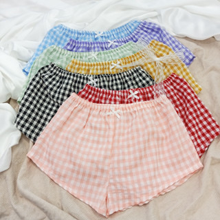 Quần Tí Hon, Quần Mini Tôn Vòng 3 Cho Nữ Sexy Đính Nơ Mặc Nhà Mặc Ngủ Kẻ Caro