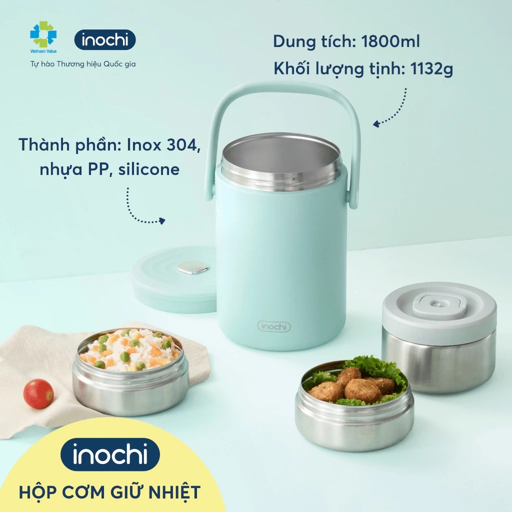  Hộp cơm giữ nhiệt inochi Fuji Appetit ✨ Hộp đựng thức ăn với sức chứa lớn tiện lợi bền bỉ an toàn 
