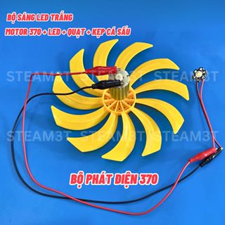 Bộ phát điện siêu mạnh, tua bin gió mini, cánh quạt lớn, motor 370 phát điện siêu khỏe, DIY học steam - LK0839