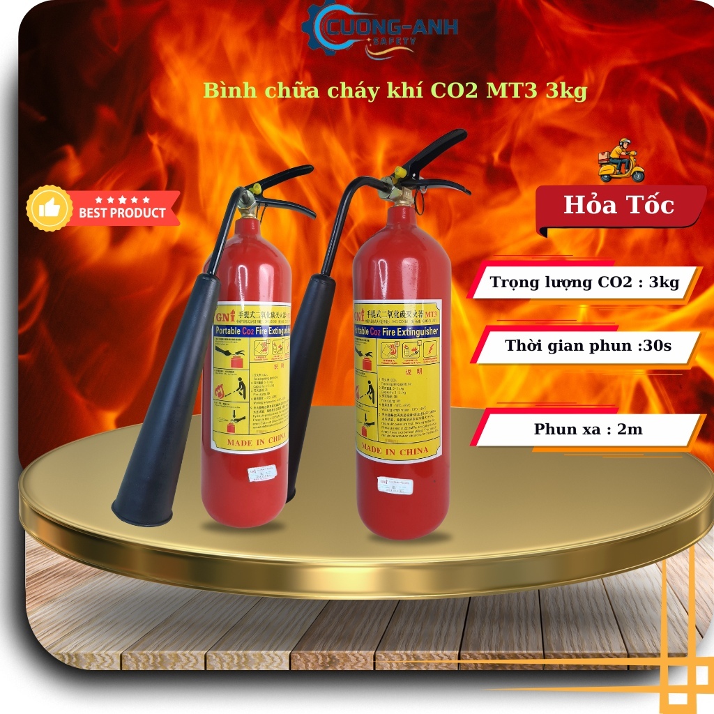 Bình chữa cháy khí CO2 MT3 3kg, bình cứu hỏa MT3 3kg khí Co2, Hàng mới % chính hãng, bình cứu hỏa xá