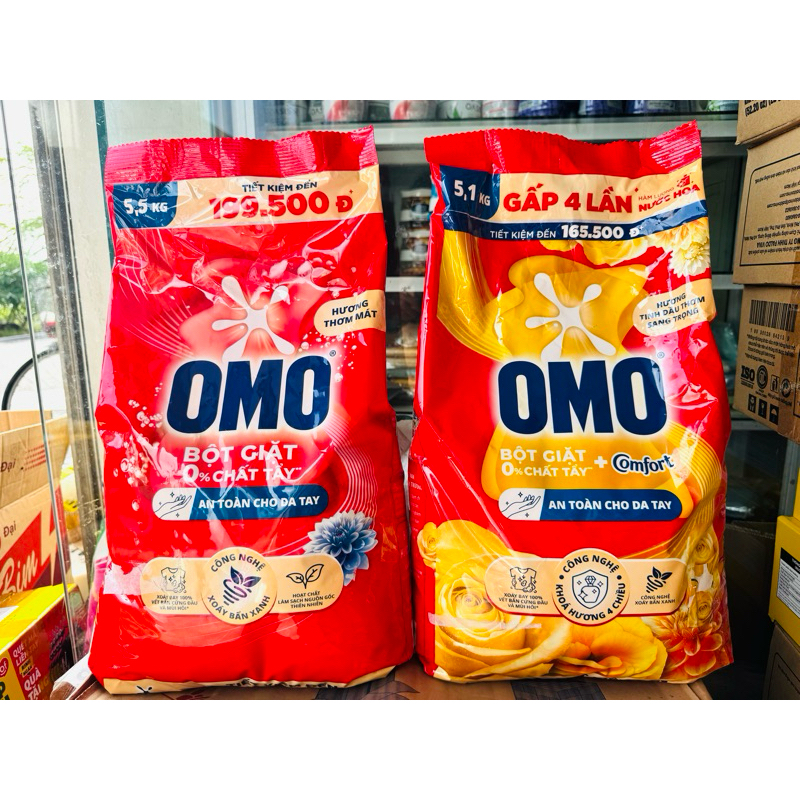  Bột Giặt Tay Omo 5.5kg  5.1kg Hương Comfort 