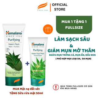 [COMBO ĐỌC QUYỀN] Mặt nạ đất sét kiềm dầu Himalaya Neem Face Pack 100ml Tặng Sữa rửa mặt neem 50ml
