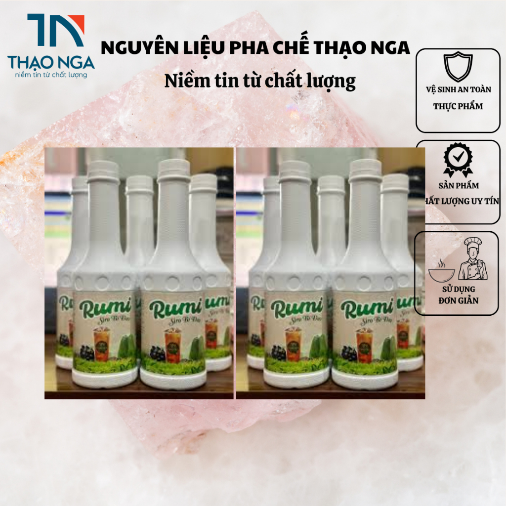 Siro bí đao Rumi 1.3 lít pha trà bí đao hạt chia,cốt bí đao