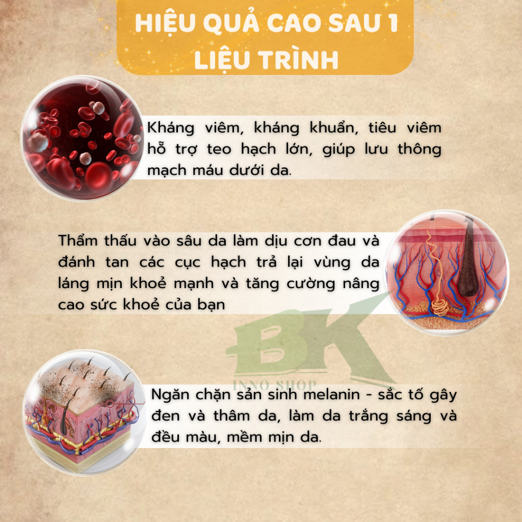 Kem Tan Hạch Bạch Huyết Cổ Truyền Nhật Bản Hỗ Trợ Teo Hạch, Giảm Sưng Đau Nhanh Chóng, Giúp Lưu Thông Mạch Máu | BK INNO
