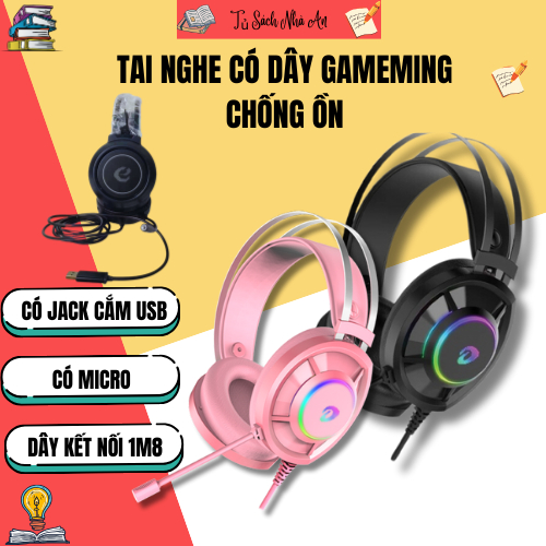 Tai nghe Gaming chụp tai BLUETOOTH Fullbox bass cực hay cho pc,laptop, giúp bé nghe học tiếng anh