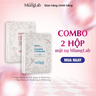 Combo 2 Hộp mặt nạ LÁNYBEAU MiungLab Premium Biocell Mask Sheet ( Anti Aging & Whitening, Hydrating & Whitening) 2x200g