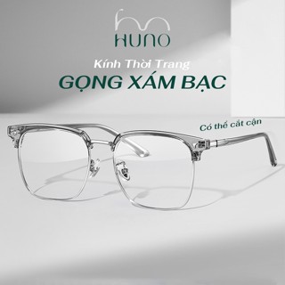 Kính mắt nam nữ gọng trong HUNO, Gọng kính khung kim loại kiểu dáng trẻ trung cá tính - K98