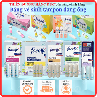 Tampon Jessa / Facelle nội địa Đức đủ size date 2029 - Băng vệ sinh dạng nút(Có đổi tên SP)
