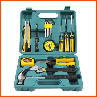 Bộ Dụng Cụ Sửa Chữa 16 Món Gồm Cờ Lê Kìm Búa Kéo Mỏ Lết Tua Vít Lục Giác Thước Đo Bút Thử Điện Đa Năng
