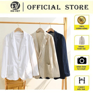 Áo Khoác Blazer Nam Hàn Quốc, Áo Vest nam Blazer chất linen bột cao cấp