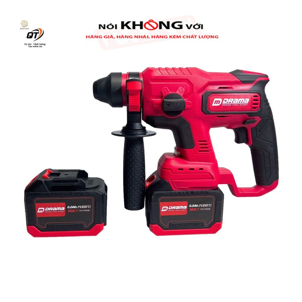 Máy Khoan Bê Tông Pin Drama D-5020 4 Chức Năng 2 Pin 15 Cell Chân Pin Phổ Thông