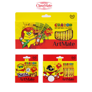  Màu Sáp Cho Bé 12 18 24 Chiếc Bút Sáp Màu CLASSMATE Crayon Mịn An Toàn Dùng Tập Tô CR201 202 203 
