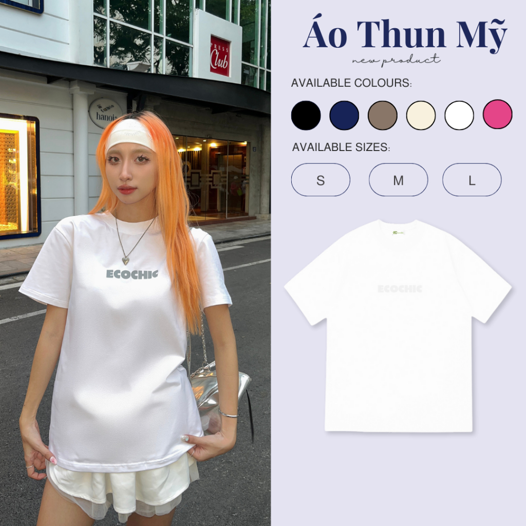 Áo Thun Local Brand Basic Logo ECOCHIC Mix Chính Hãng Form Rộng Phông Nam Nữ Unisex Oversize 100% Cotton B081 | BigBuy360 - bigbuy360.vn
