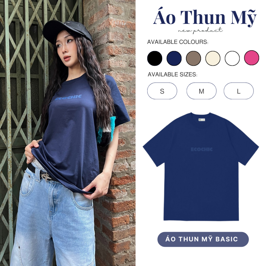 Áo Thun Local Brand Basic Logo ECOCHIC Mix Chính Hãng Form Rộng Phông Nam Nữ Unisex Oversize 100% Cotton B081 | BigBuy360 - bigbuy360.vn