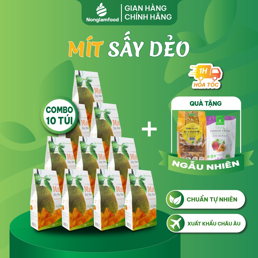 Combo 10 hộp Mít sấy dẻo Nông Lâm Food hộp 100g