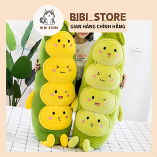  Gấu Bông Hạt Đậu Dễ Thương – Gối Ôm 3 Hạt Cười Té Ghế Biểu Cảm Đáng Yêu Cho Bé & Người Yêu 